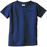 Rabbit Skins Baby Boys Fine Jersey Ribbed Collar T-Shirt,Navy,18 Months