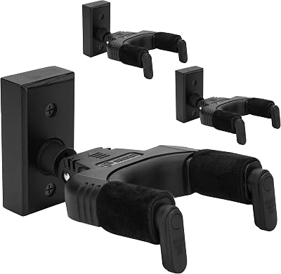 Sondery Guitar Hanger Wall Mount 3 Pack Auto Lock Adjustable Hook Holder