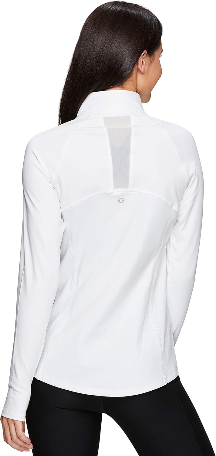 RBX Active Women's Athletic Performance Peached Ultra Soft Zip Up Running Jacket with Pockets: Clothing