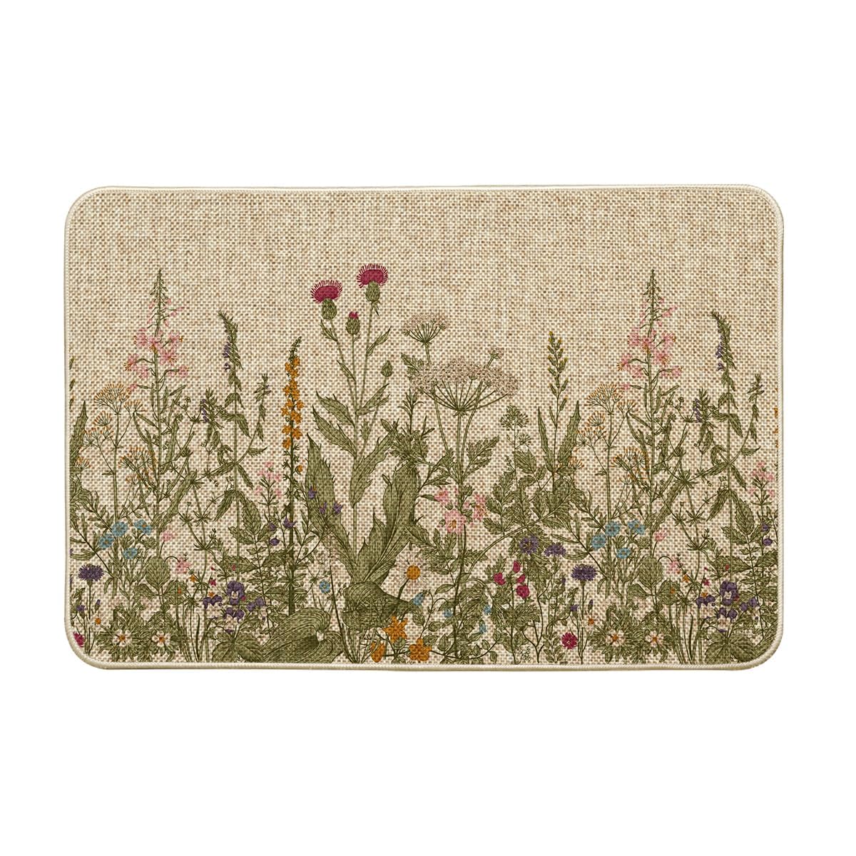 Photo 1 of Artoid Mode Wildflower Floral Spring Doormat, Summer Home Decor Low-Profile Switch Rug Door Mat Floor Mat for Indoor Outdoor 24x35 Inch