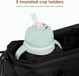 Jetcloud Baby Stroller Organizer Waterproof Oxford Pram Caddy 2 Cup Holders view 6