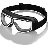 MAMBAOUT Motorcycle Goggles Vintage Cruiser Pilot Aviator Style Steampunk Goggles for Men Women Compatible with half helmets