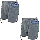 2 Pack Nephrostomy Bag Shorts, Urine Bag Pants, Catheter Bag Pants for Ostomy Drainage Bag, Elderly, Incontinence Care (Grey, Large)