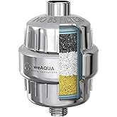 weAQUA Heavy Duty NO BS Shower Filter – 99% Removal for Hard Water, Chlorine, Fluoride, Heavy Metals, Micro-life, Organics and More
