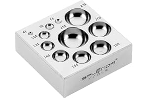 Splenor Tools Steel 11 Cavity Flat Dapping Doming Block - for Jewelry Making - Metal Forming Tool - Shaping Die