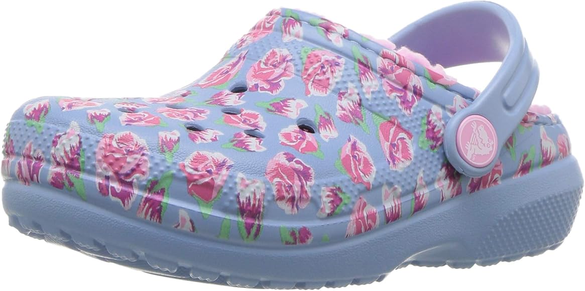 light blue lined crocs