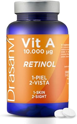 Vitamina A Retinol 10000mcg Drasanvi en 180 Comprimidos Vegano Natural