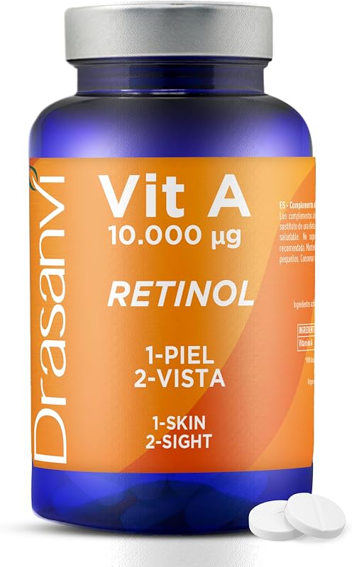 Vitamina A Retinol 10000mcg Drasanvi en 180 Comprimidos Vegano Natural