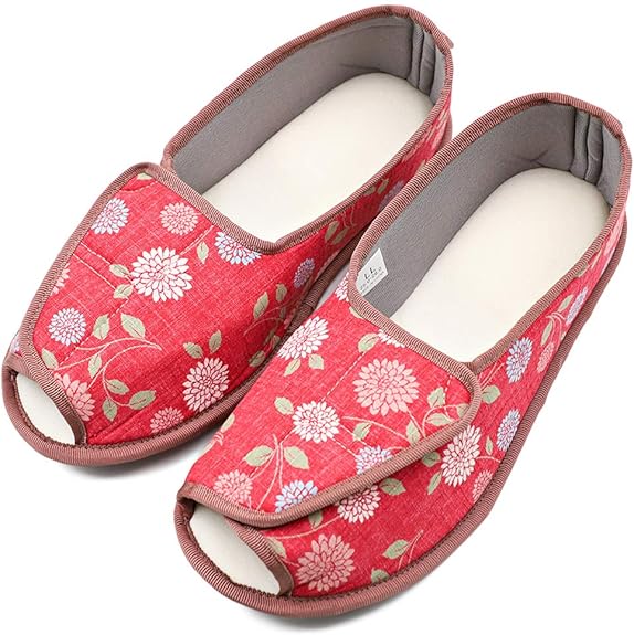 Women's Diabetic House Slippers Adjustable Strap Edema
