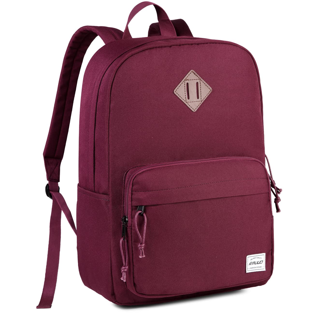 School Backpack for Women,RAVUO Water Resistant Classic Lightweight Backpack Rucksack Travel Daypack Bookbag Burgundy
