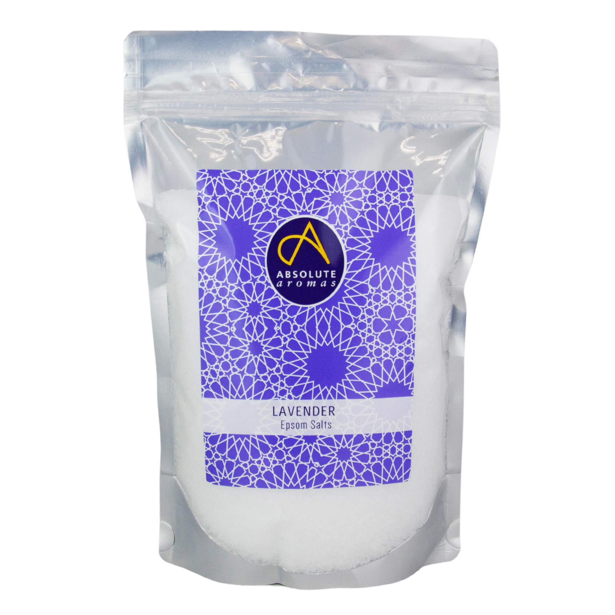 Absolute Aromas Lavender Infused Epsom Bath Salts 1kg - Magnesium Sulphate - Relaxing Salts for The Bath - Soak and Relax Muscles and Feet