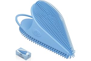 Avilana Silicone Face Scrubber- Dual Sided Manual Facial Cleansing Brush -Face Scrubber and Exfoliator- Deep Cleansing for All Skin Type (Blue)