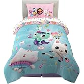 Franco Gabby's Dollhouse Kids Bedding Super Soft Microfiber Comforter and Sheet Set, 4 Piece Twin Size, (Officially Licensed Product)