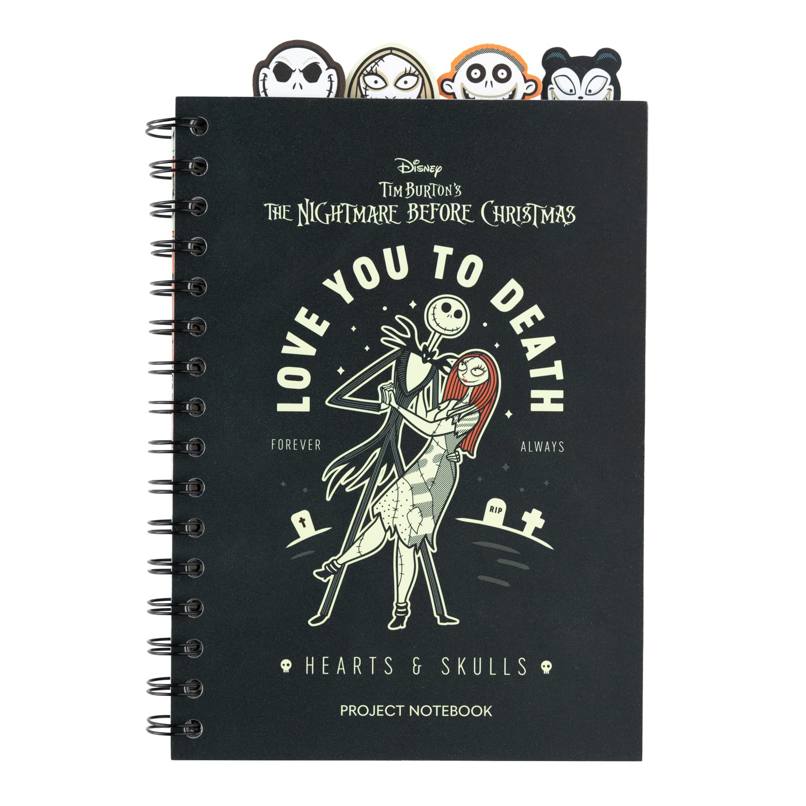 Grupo Erik A5 Project Notebook With 4 Dividers - Disney The Nightmare Before Christmas Gifts | Notepad A5 Notebook With Dividers, Project Planner | Disney Stationery Gifts Under 10 Pounds