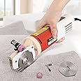 CGOLDENWALL Electric Rotary Fabric Cutter, Multi-layer Electric Rotary Cutter for Fabric, 0.86" Cutting Thickness, Carpet Cutter Heavy Duty 2.5LB, with Replacement Blades, Sharpening Stones 110V