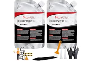 MUZEFANSI Asphalt Crack Filler, Asphalt Concrete Crack Repair Sealant, Waterproof Self-Leveling Crack Filler for Outdoor Cracks, Driveways, and Sidewalks(2 Pack,2.21LB)