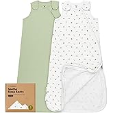 2-Pack Organic Baby Sleep Sacks, 100% Cotton - Soft & Breathable 0.5TOG Baby Wearable Blanket, Toddler Sleeping Sack 6-18 months, Easy to Wear Transitional Swaddles for Newborns, Infants(Roarsome, M)