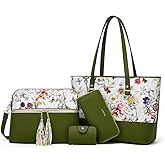 Women Fashion Handbags Wallet Tote Bag Shoulder Bag Top Handle Satchel Purse Set 4pcs