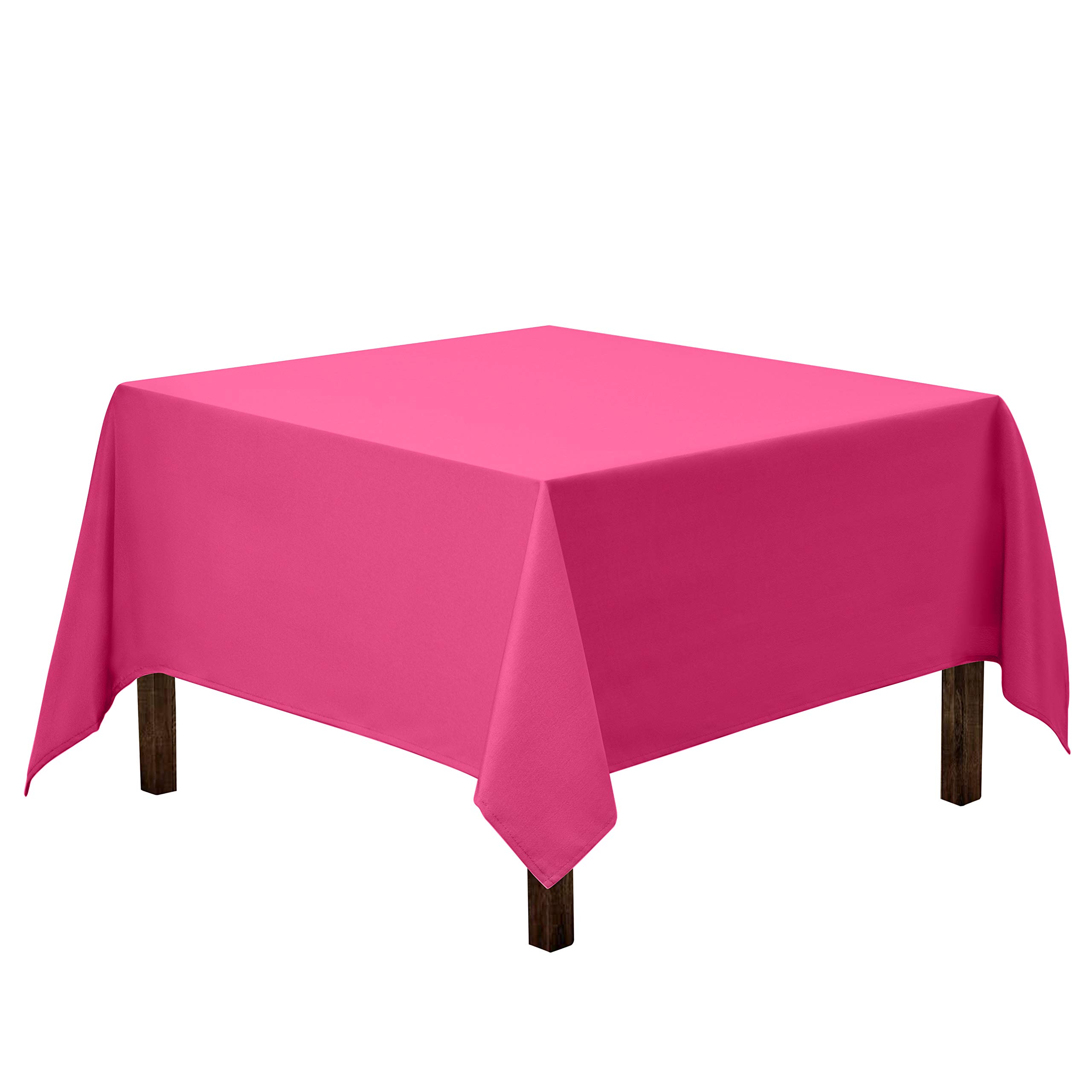 Gee Di Moda Fuchsia 52 x 52 Inch Square Tablecloth - Heavy Duty Washable Polyester for Buffet Table, Wedding & Party