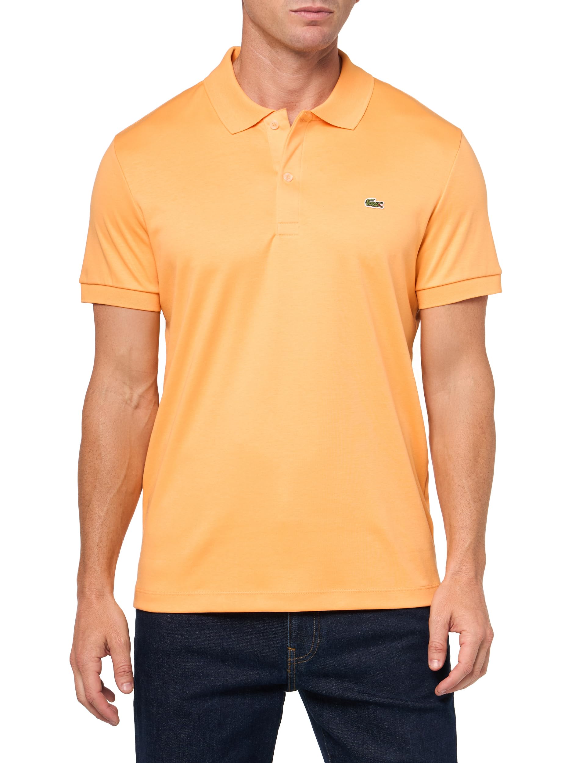 Lacoste Men's Regular Fit Cotton Pima Polo Shirt, Zinnia Orange, 3X-Large Image