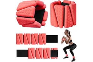 FOUUAAOOU Wrist Weights, 2Pack Adjustable Silicone Weighted Bangles for Women and Men, Wearable Wrist Ankle Weights Suitable for Yoga, Walking and Gym, Arm & Leg Workout, 2lb
