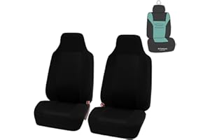 FH Group Car Seat Covers High Back Classic Cloth Front Pair Set with Gift, Easy to Install - Universal Fit for Cars, Trucks & SUVs (Black) FB102102