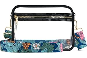 WEIMZC Clear Bag Stadium Approved, Adjustable Shoulder Strap Clear Crossbody Purse Bag for Concerts Sports Events Festivals