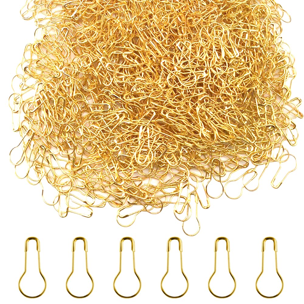 Ruidee 1000Pcs Metal Safety Pins Set: Gourd-Shaped, DIY Home Accessories, Clothing Tags (HBZ/Gold)