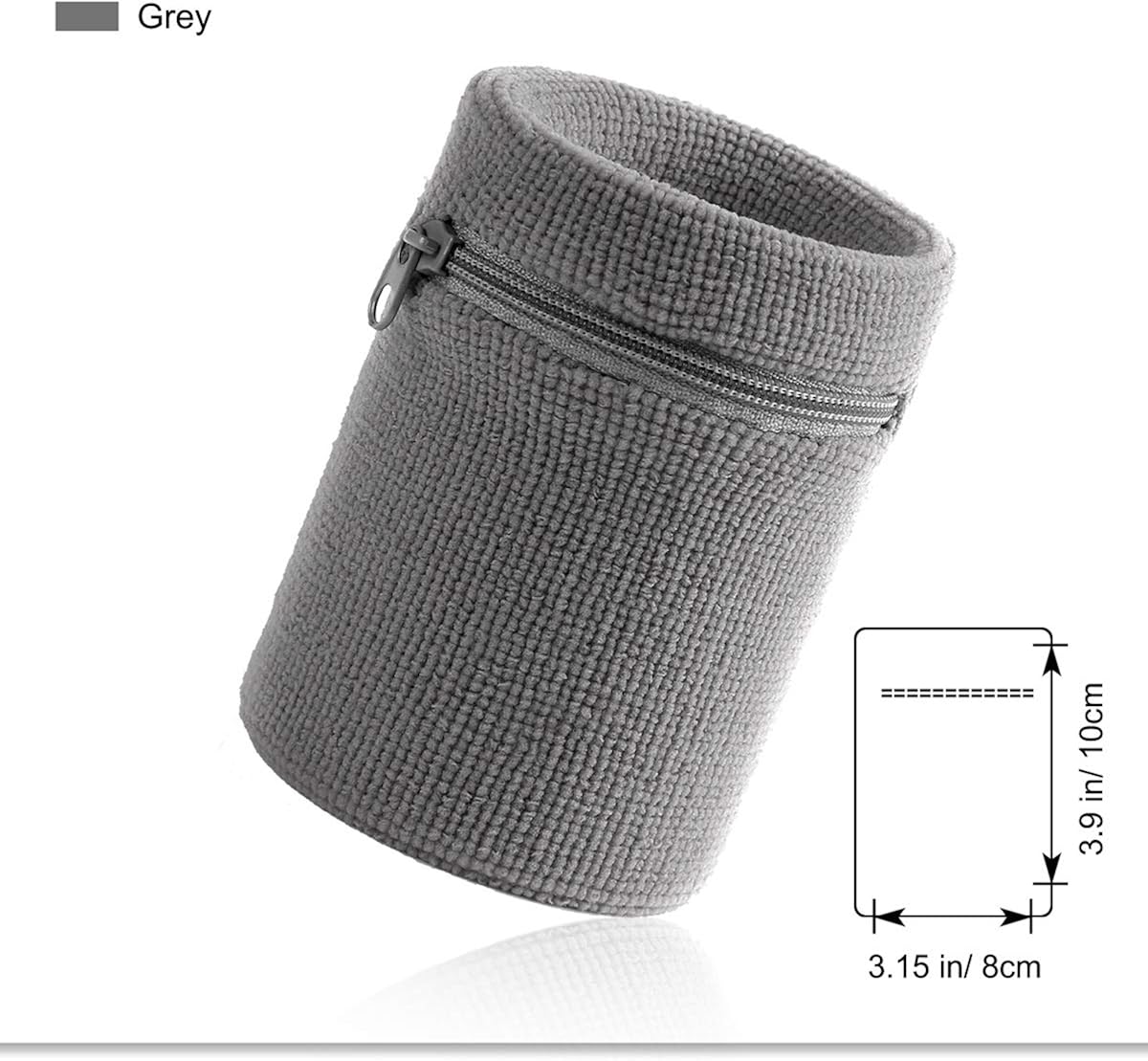 VENI MASEE Sportline Thick Solid Color Sweatband Set, Grey(2Piece) - Image 3