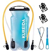 KUREIDA Dual Hydration Bladder 2 Liter,Water Bladder for Hiking Backpack Leak Proof,Water Reservoir for Hydration Pack,BPA Free,Carry Water and Electrolytes,TPU Material