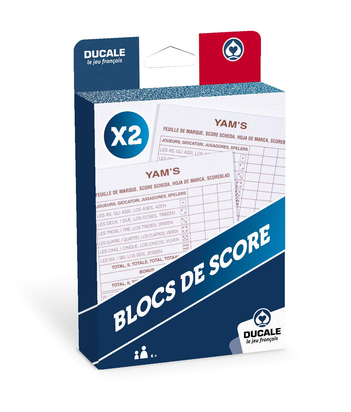 Ducale, le jeu français Ducal 130010721 Set of 2 Scores Yams Travel Game Blocks