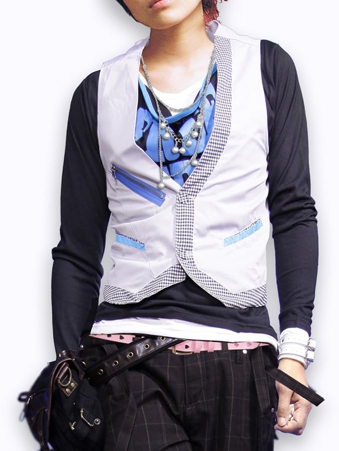 Amazon ベスト ドレープロングt2点セット メンズ カットソー ロンt ベスト ２サイズ L ベスト 通販