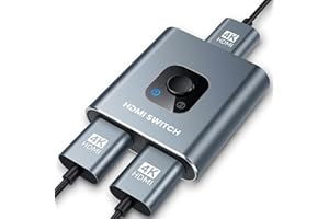 SCSXGO HDMI Switch 4k@60hz Splitter, Aluminum Bidirectional HDMI Switcher 2 in 1 Out, Manual HDMI Hub Supports HD Compatible with Xbox PS5/4/3 Home Theater/Streaming,Gray