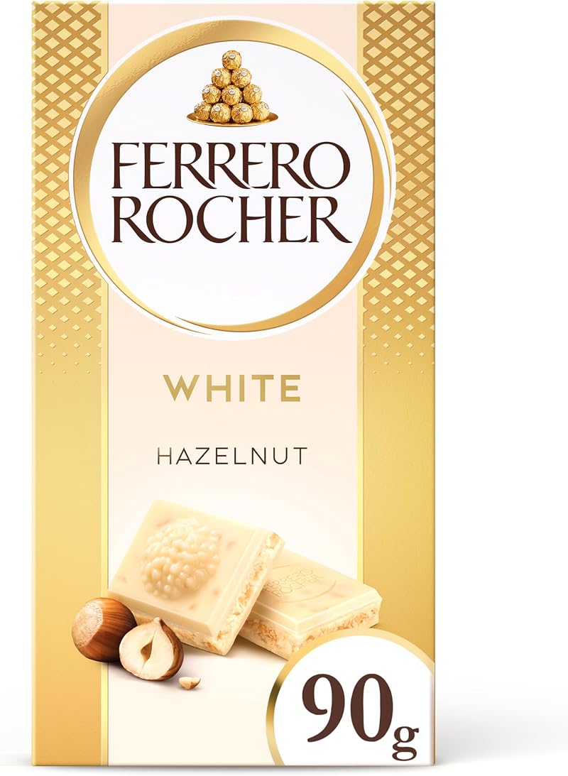 Ferrero Rocher White Hazelnut Chocolate Bar 90g Premium Gifting Treat