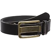 35 mm (1 3/8") Vintage Retro Stitching-Edged Distressed Solid Leather Belt