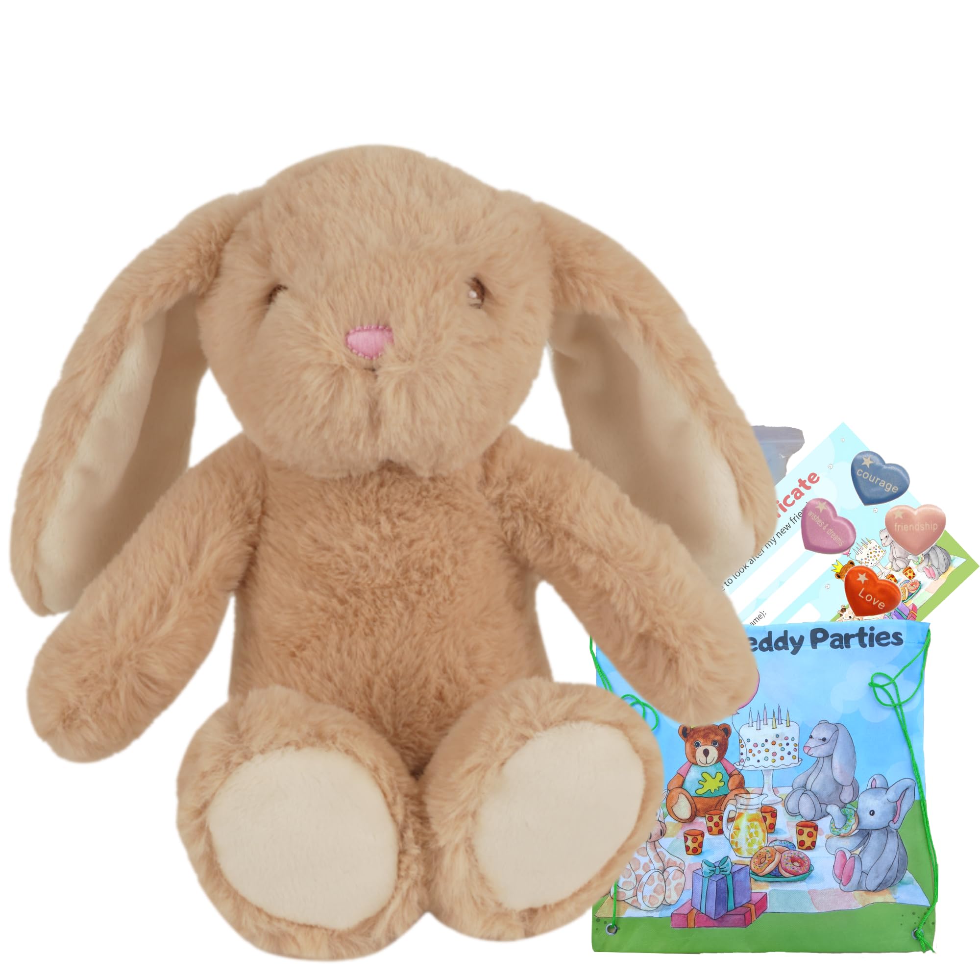 Splodge Teddy Parties - Brown Bunny Soft Plush Toy - 16 inch / 40cm - Build your own Teddy Bear Kit