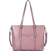 BOSTANTEN Leather Laptop Bag Work Tote for Women Shoulder Handbag Briefcase 15.6 inch Satchel Computer Bag