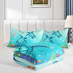 XYNHML Turtle Comforter Set Twin Ocean Watercolor