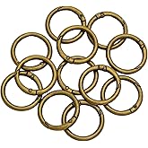 12Pcs Metal Spring O Rings Clip Keychain, Round Carabiner Clips Keyrings Snap Hook Buckle for Bags,Purses