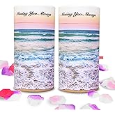 Set of 2 Biodegradable Scattering Tube Urn for Ashes, 40 lbs ECO Small Spreading Cremation Paper Urn for Human Male Female Adult Pet Dog Cat Ashes, Including Canvas Pouch(Ocean Sunset)
