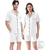 YOPUGEE Matching Couple Pajamas Set, Cotton Button-Down PJs with Pocket, His & Hers Pajama Set, Gifts for Couples, S-XXXL