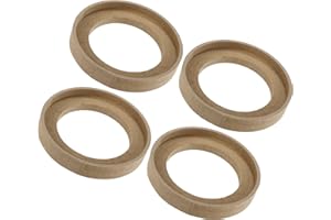 Motoforti 4 Pcs Universal 4 Inch Speaker Subwoofer Mounting Spacer Rings Solid Wood Beige Long-lasting