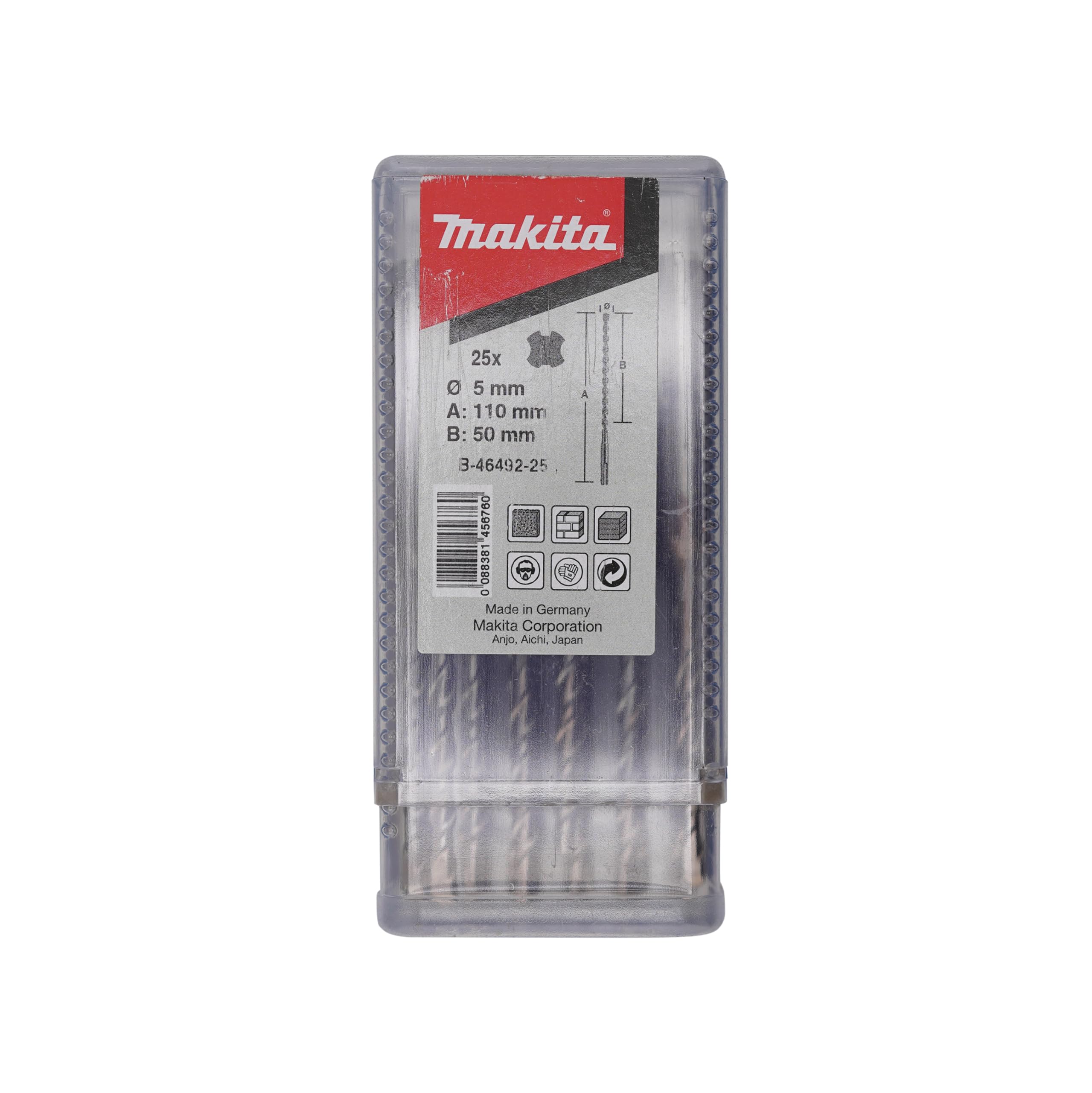 B-46492-25 Hammer Drill Bit SDS-Vplus 5mmx4.33In 25Pcs