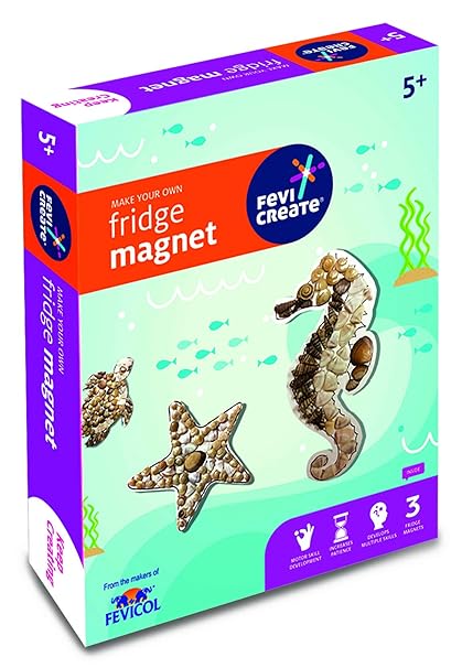 Pidilite Fevicreate Make Your Own Fridge Magnet Best Fun Loving & Learning Kit for Kids Birthday Party, Return Gift, Christmas Gift, School Nursery