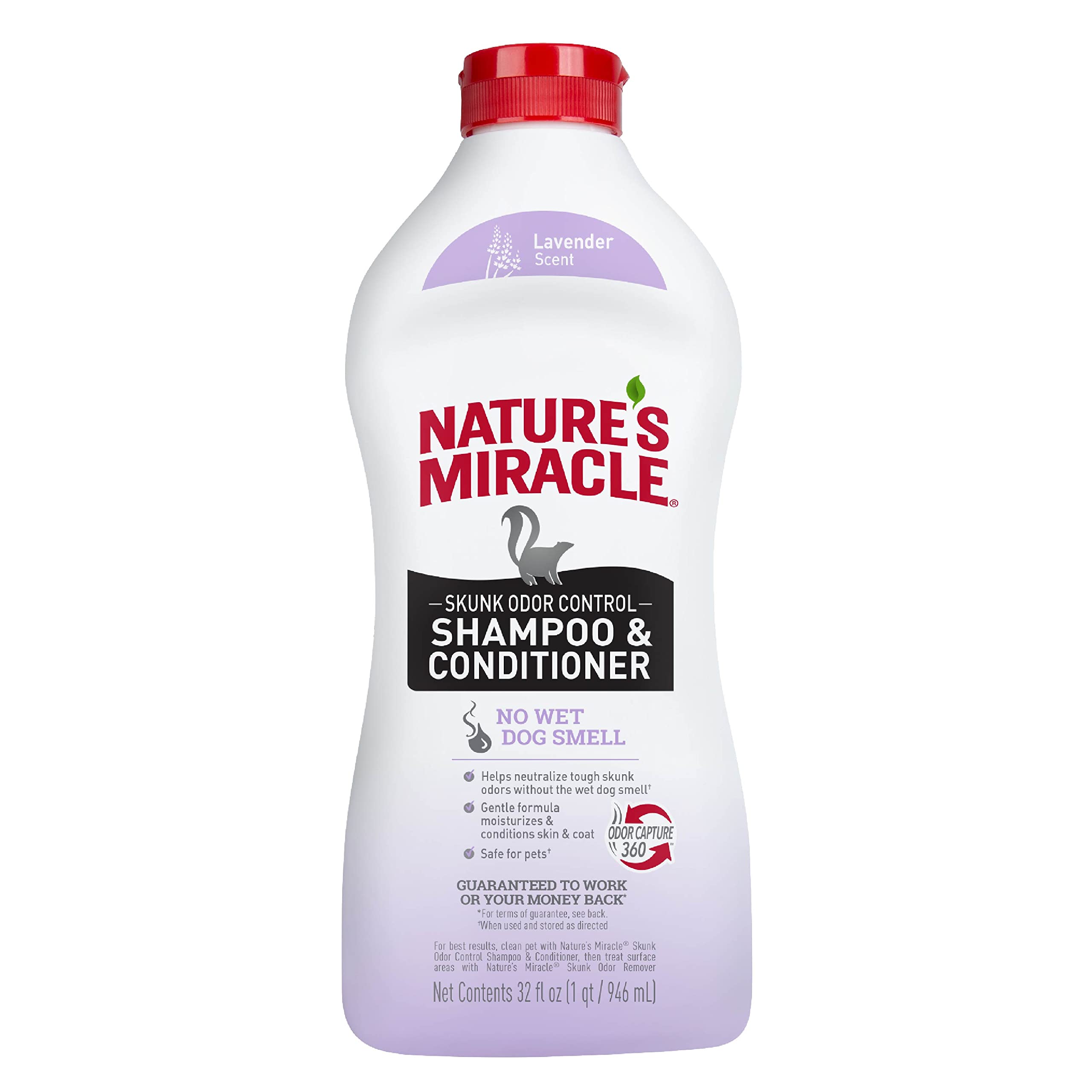 Photo 1 of Nature's Miracle Skunk Odor Control Shampoo & Conditioner Lavender Scent 32 Ounces, Odor Control Formula