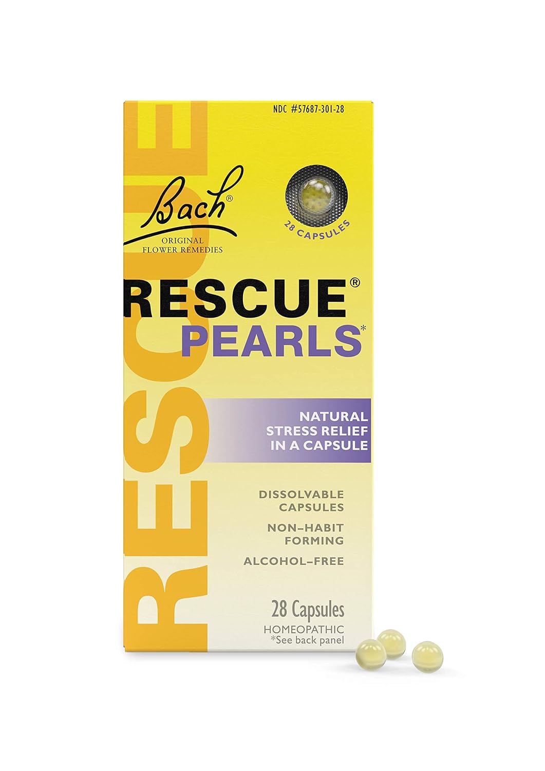 Bach Rescue Pearls Natural Stress Relief, 28 Capsules - Image 3