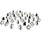 MAOMIA 40 Pcs Miniature Penguin Figurines Easter Cake Toppers, Mini Penguin Figure Plant Pot Fairy Garden Micro Landscape Decor Ornament Birthday Party Supplies School Project