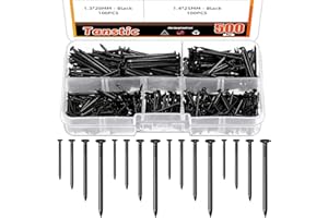 Tanstic 500Pcs 4 Sizes Hardware Nails Assortment Kit Finishing Nails Nails for Hanging Pictures Small Nails Wall Nails for Pi