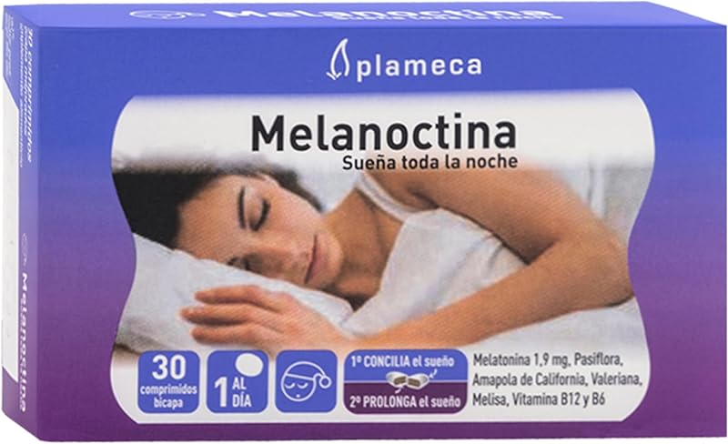 Melanoctina Sueña Toda la Noche Concilia y Prolonga el Sueño sin despertarse, Tecnología Bicapa con Melatonina Amapola de California, Valeriana, Melisa y Vitamina, 30 Comprimidos — foto 1 de 6