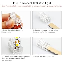 RGBZONE 10pcs 2-Pin 8mm LED Strip to Wire